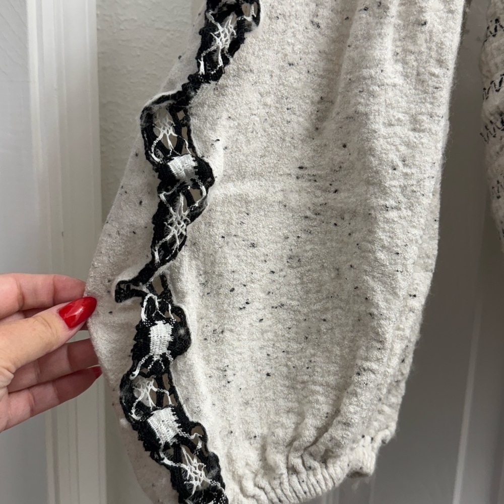 Free People Cream and Black Boho Blouse - Picture 3 of 5